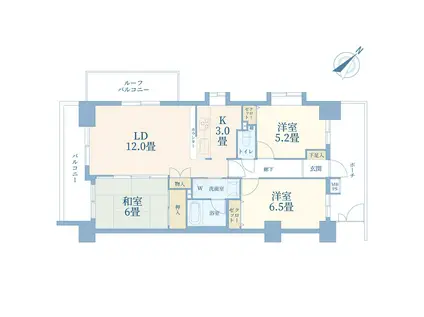 ライオンズマンション東浦和ガーデン(3LDK/11階)の間取り写真