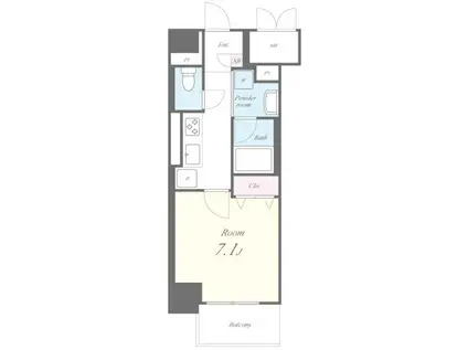 ピノ・アガタ岐阜駅前(1K/2階)の間取り写真