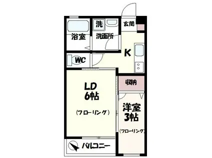 プレステージ仙川(1LDK/1階)の間取り写真