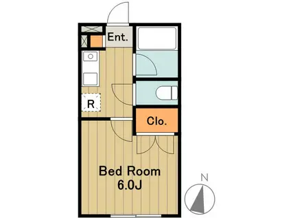 グリーンウッドⅡ(1K/1階)の間取り写真