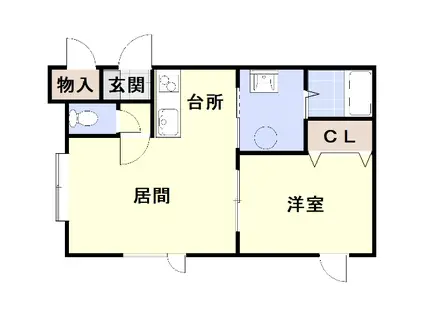 ラフィーネ東町(1LDK/1階)の間取り写真