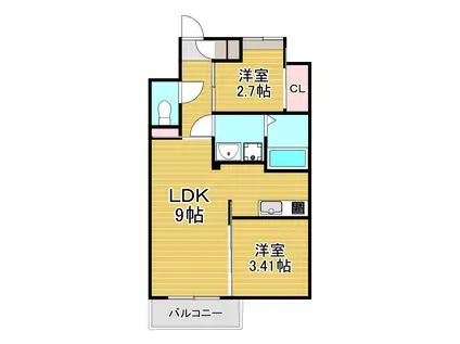 STUDIE TOBIHATA(2LDK/6階)の間取り写真