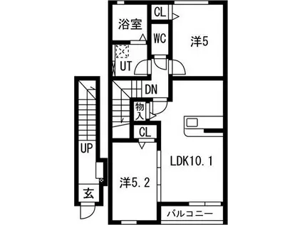 シティハウス花園町(2LDK/2階)の間取り写真