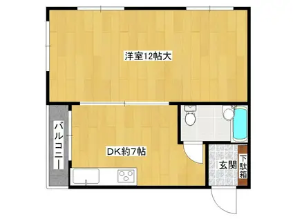 パソナール博多(1DK/4階)の間取り写真