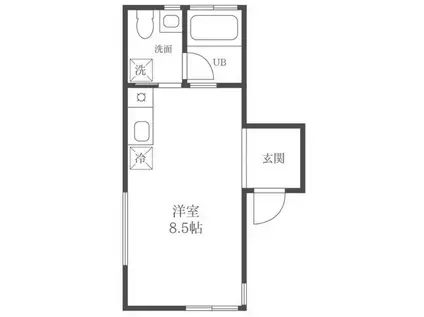 ASWAY溝の口(ワンルーム/1階)の間取り写真