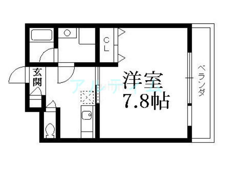 庵・光洋(1K/2階)の間取り写真
