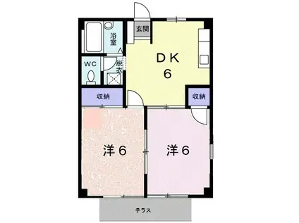 シティハイツ千種II(2DK/1階)の間取り写真