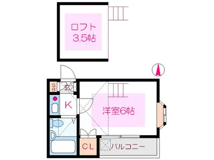 パレス清澄(1K/2階)の間取り写真