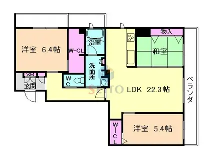 LA CACHETTE DE SAY(2LDK/2階)の間取り写真