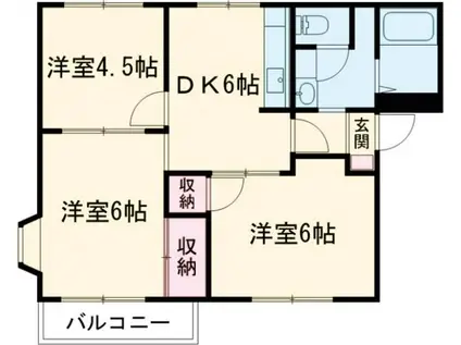 ピュア・ハイツA(3DK/2階)の間取り写真