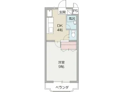 PLEASANT ONE(1DK/1階)の間取り写真