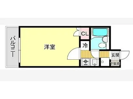 ダイアパレス博多駅南(1K/3階)の間取り写真