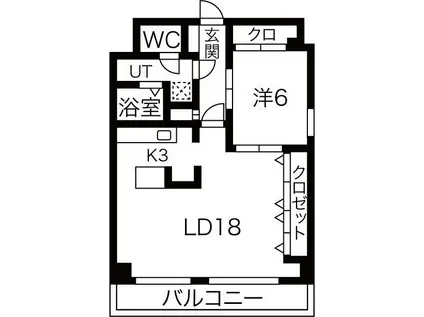 グリーンコート(1LDK/4階)の間取り写真