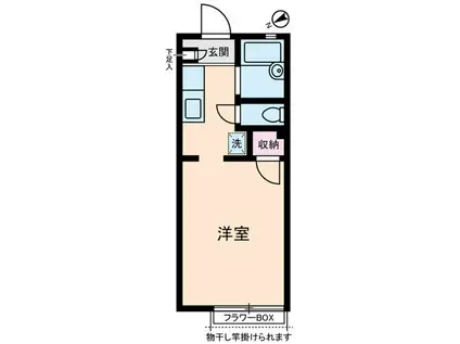 ドミール・マグノリア(1K/2階)の間取り写真