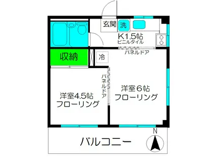 レミントン(2K/2階)の間取り写真