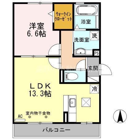 メゾン SOIEII(1LDK/1階)の間取り写真