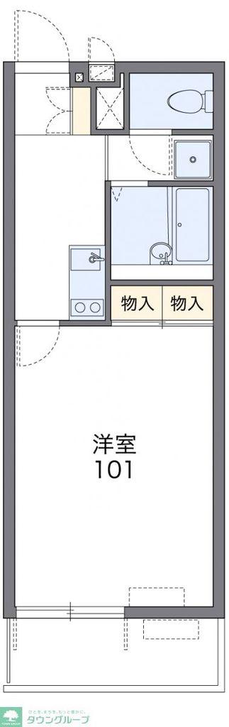 レオネクストパークハイツB(1K/1階)の間取り写真