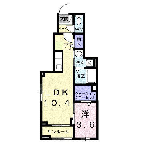 アグリヒルズ T(1LDK/1階)の間取り写真