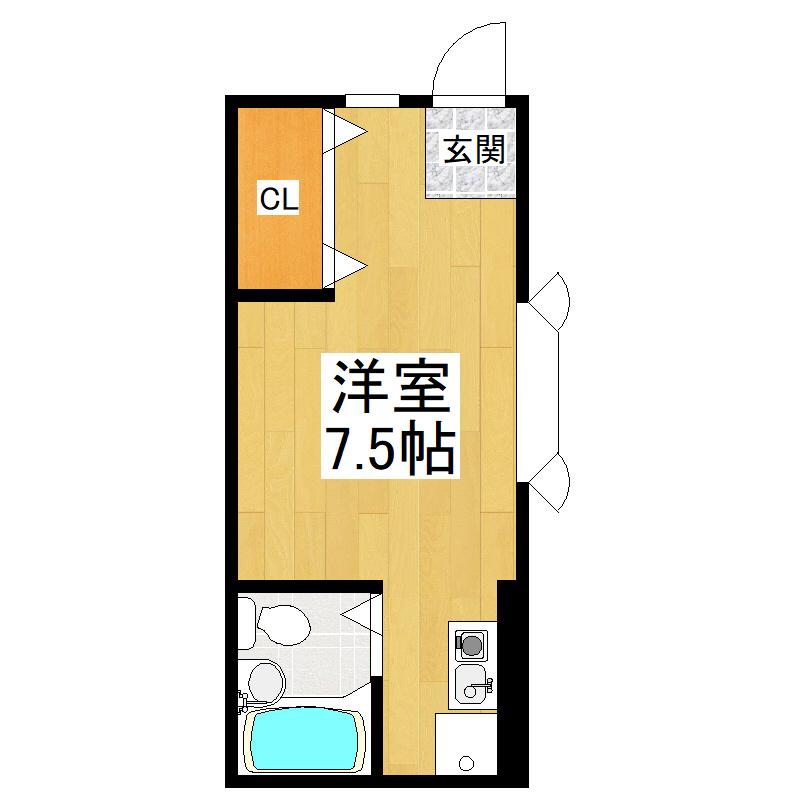 酒井ハイツ(ワンルーム/1階)の間取り写真