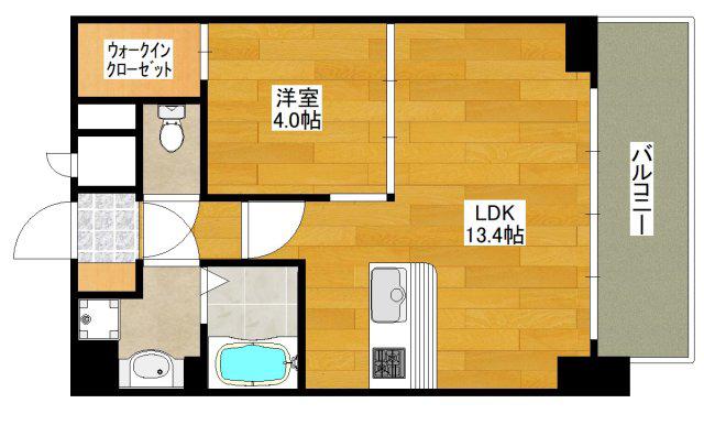 プレサンスOSAKA江坂(1LDK/9階)の間取り写真