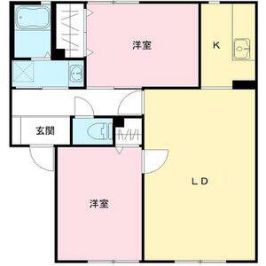 ペティヴィラY(2LDK/2階)の間取り写真