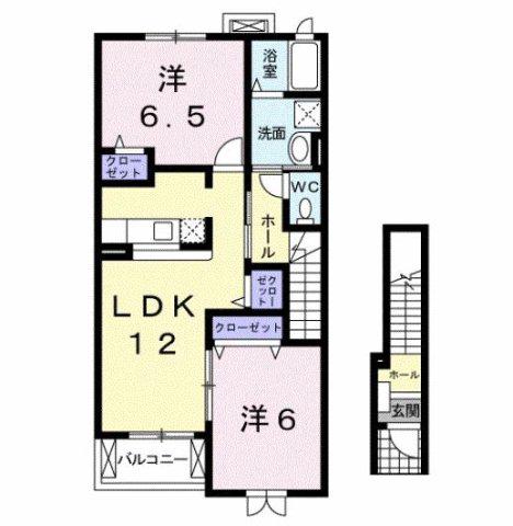 ベルコリーヌ(2LDK/2階)の間取り写真