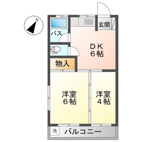 本浦石橋ビル(2DK/2階)の間取り写真