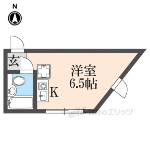 メゾンミヤギⅡ(ワンルーム/2階)の間取り写真
