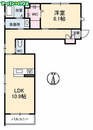 シャーメゾン プリメーロ(1LDK/1階)の間取り写真