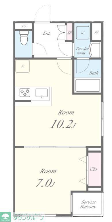 RESIDENCE KOENJI SQUARE(1LDK/2階)の間取り写真