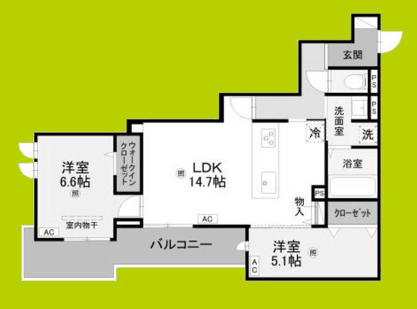 ラ メゾン ピック 中百舌鳥II(2LDK/3階)の間取り写真