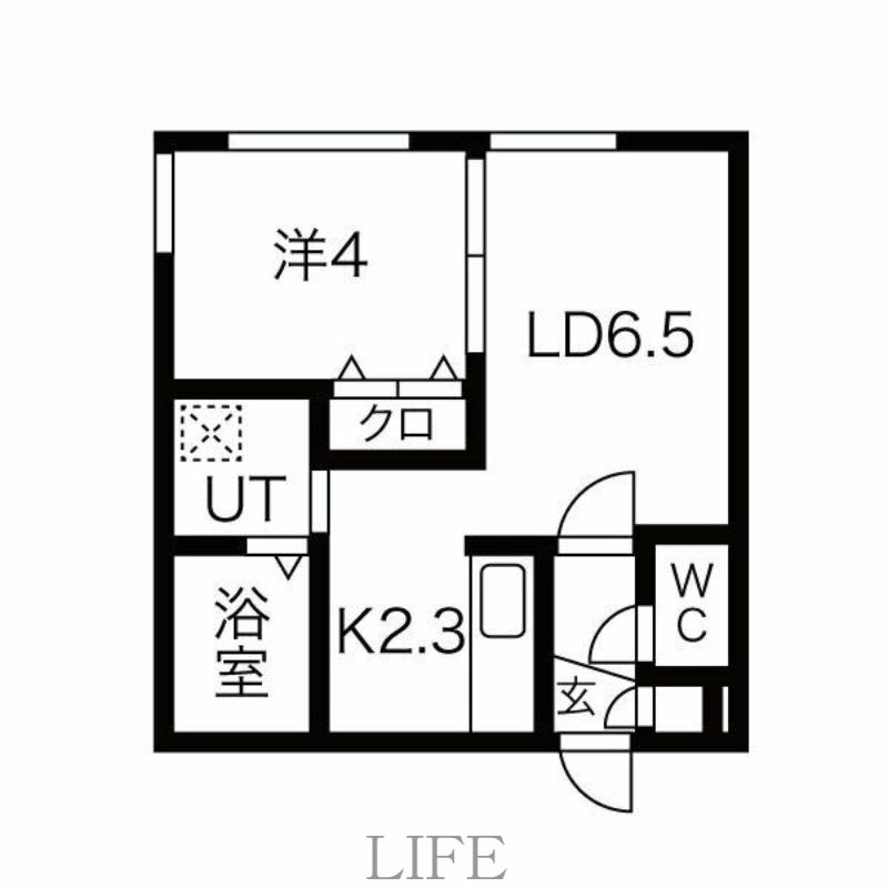 プリヴィレッジ東札幌 東札幌4-4MS(1LDK/3階)の間取り写真