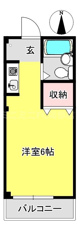 セブンハイツ(ワンルーム/1階)の間取り写真