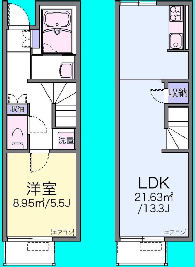 エトワール中村II(1LDK/1階)の間取り写真