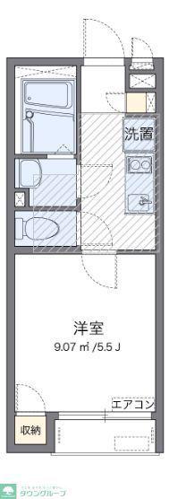 レオネクストグランデ上大岡(1K/2階)の間取り写真