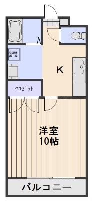 アクセス ワケII(1K/3階)の間取り写真