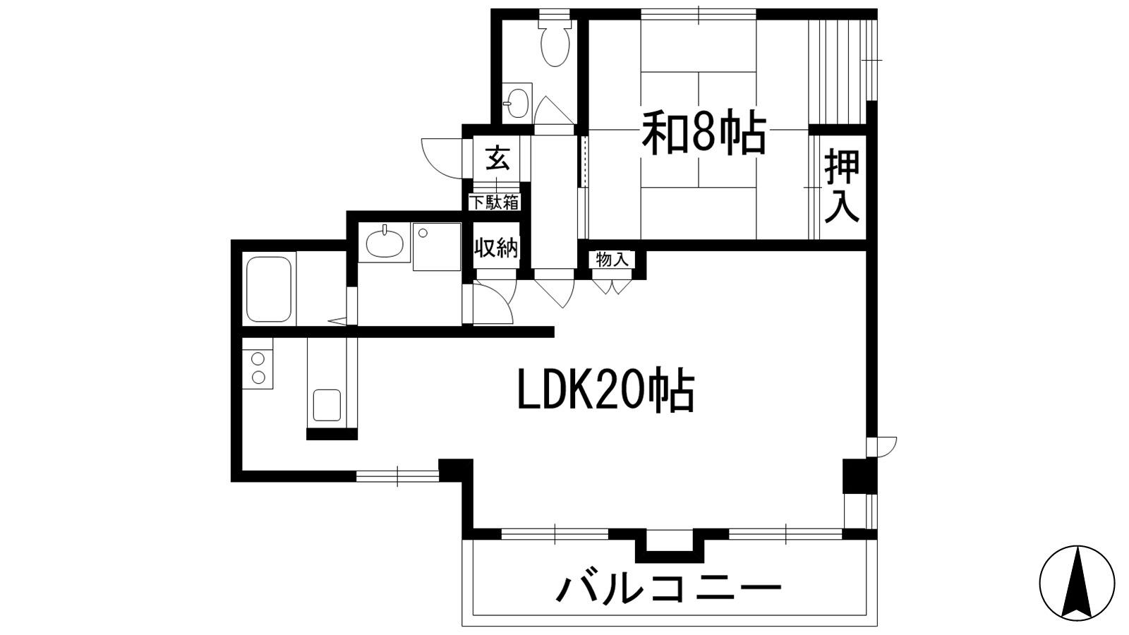 キャメルコート(1LDK/2階)の間取り写真