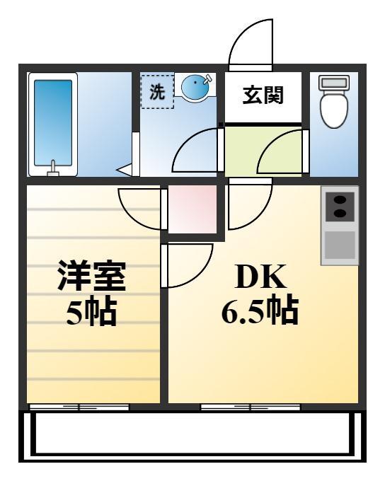 デュエット厚木(1DK/3階)の間取り写真