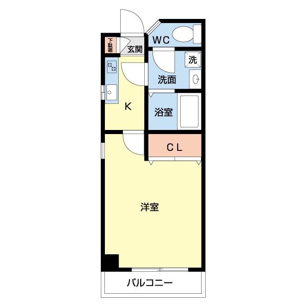 ロジェ桜本町(1K/3階)の間取り写真