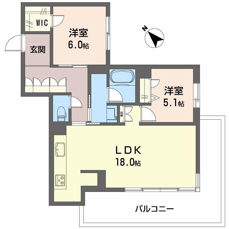 カヴァリエーレ(2LDK/3階)の間取り写真