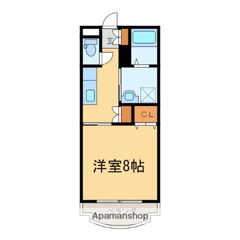 オーブIII(1K/1階)の間取り写真