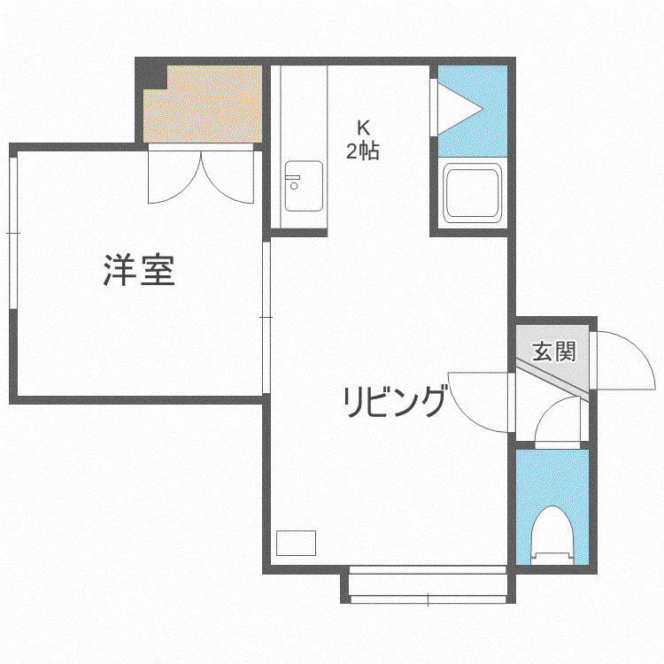 PALMHILL 光星(1LDK/3階)の間取り写真