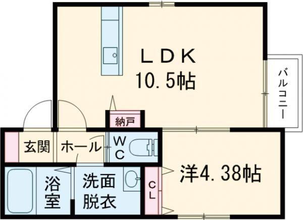 HEART(1LDK/2階)の間取り写真