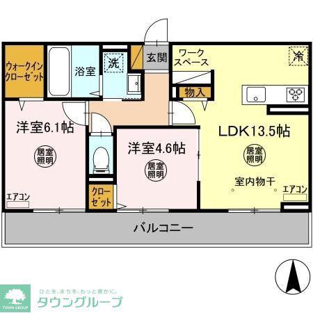 オーフィングIII(2LDK/3階)の間取り写真