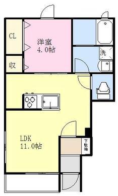 グレイスK(1LDK/1階)の間取り写真