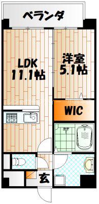 リオ ラクーコ(1LDK/6階)の間取り写真