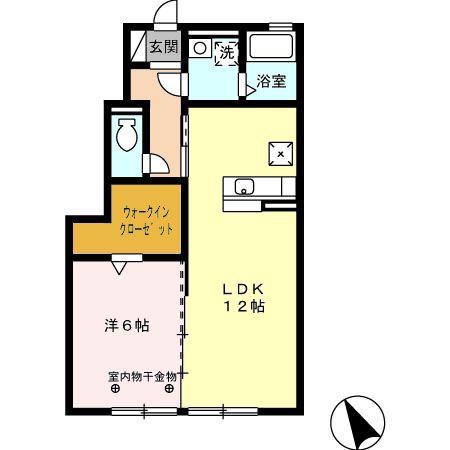 リエート・フジ(1LDK/1階)の間取り写真
