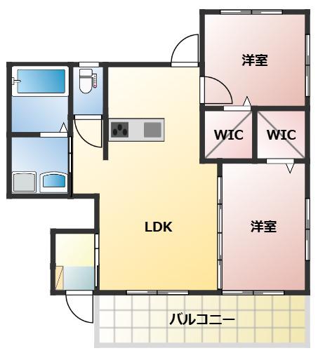 ミアカーサ・セリC(2LDK/1階)の間取り写真
