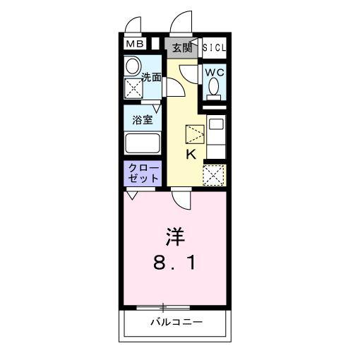 ブレーメンハウス(1K/1階)の間取り写真