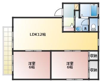 ディオン早出III(2LDK/1階)の間取り写真